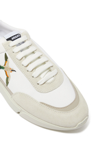 Genesis Embroidered Bird Leather Sneakers